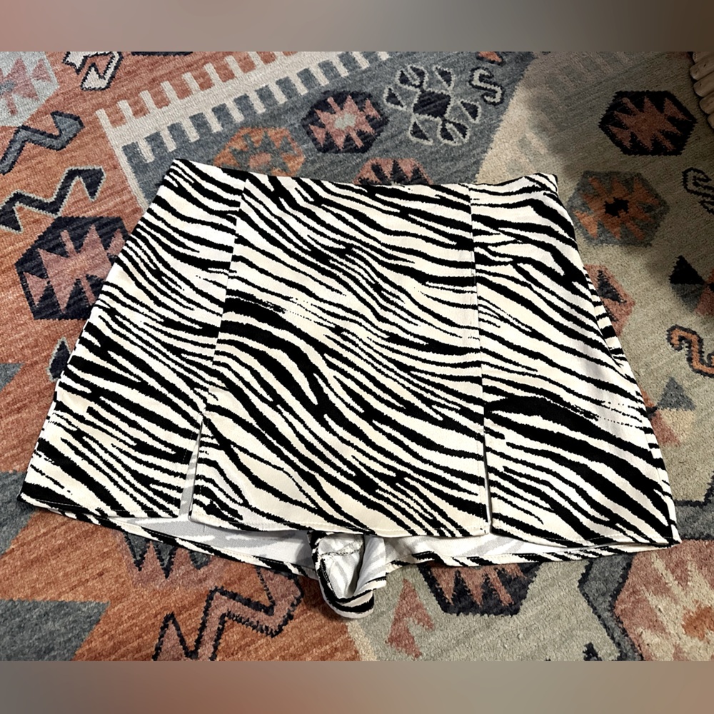 Zara Slit Zebra Print Skort